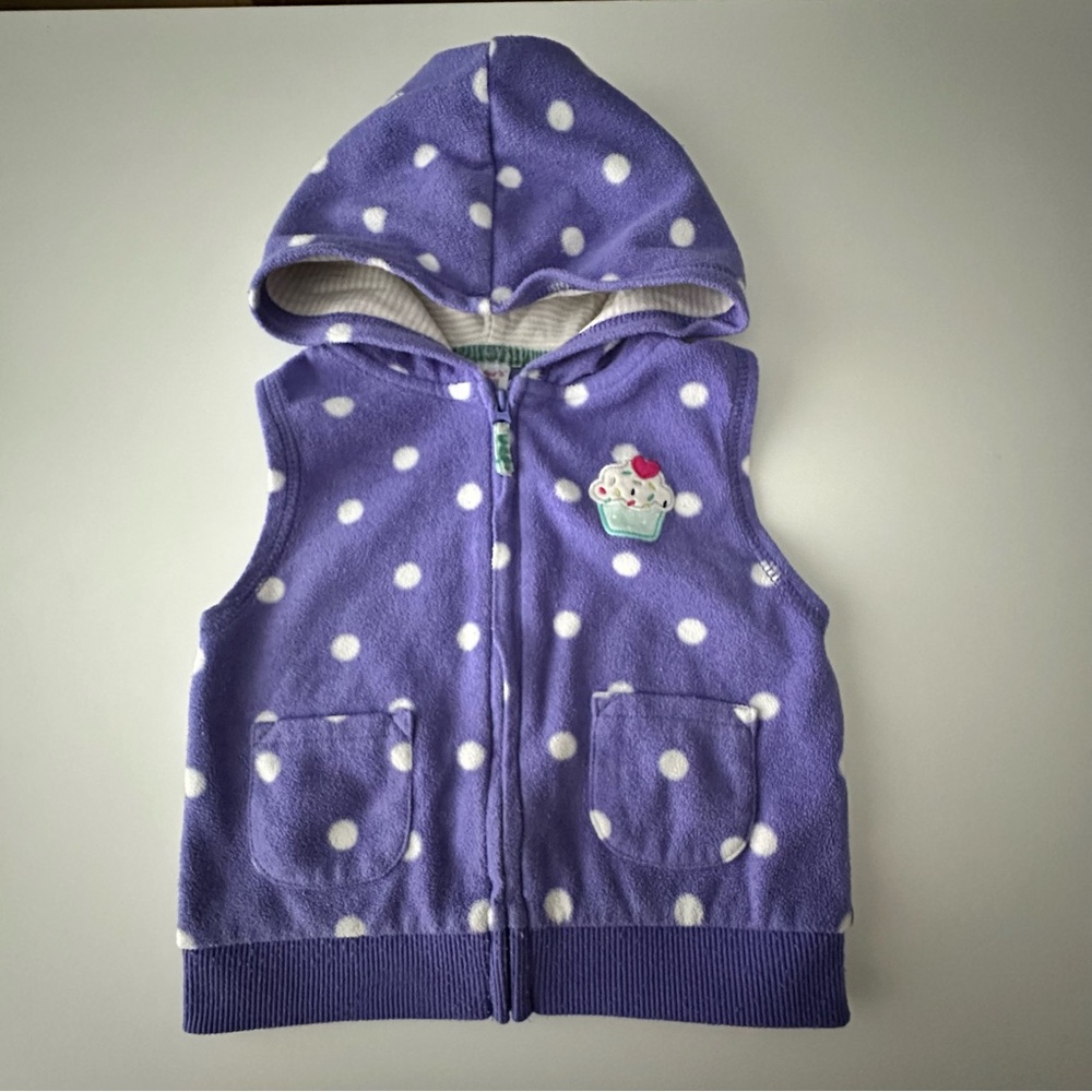 Carter's Purple Cupcake Polka Dot Vest 18M